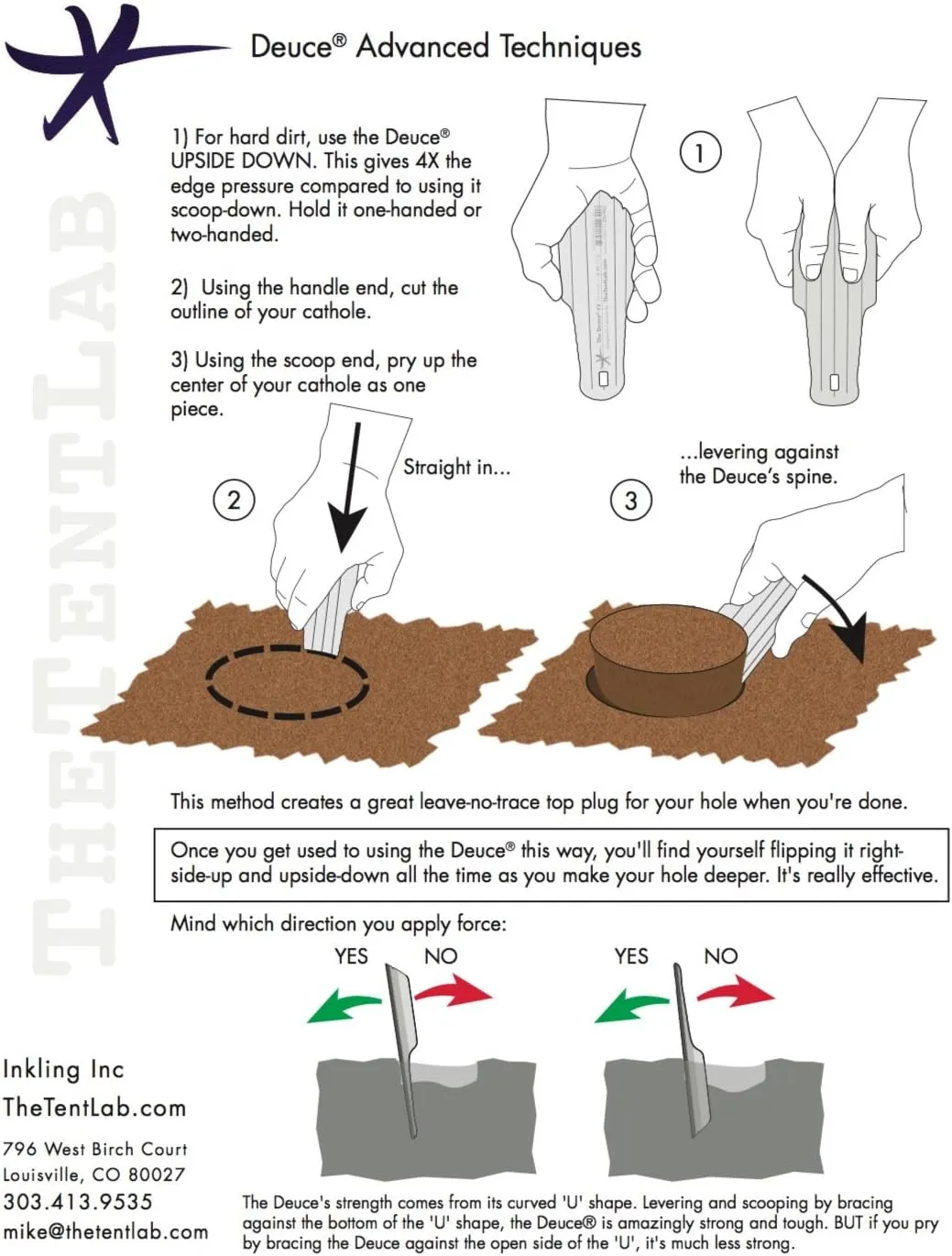 TheTentLab(R Deuce(R) of Spades™Ultralight Backpack Trowel in Three Sizes (#2, Fire!, .6oz)