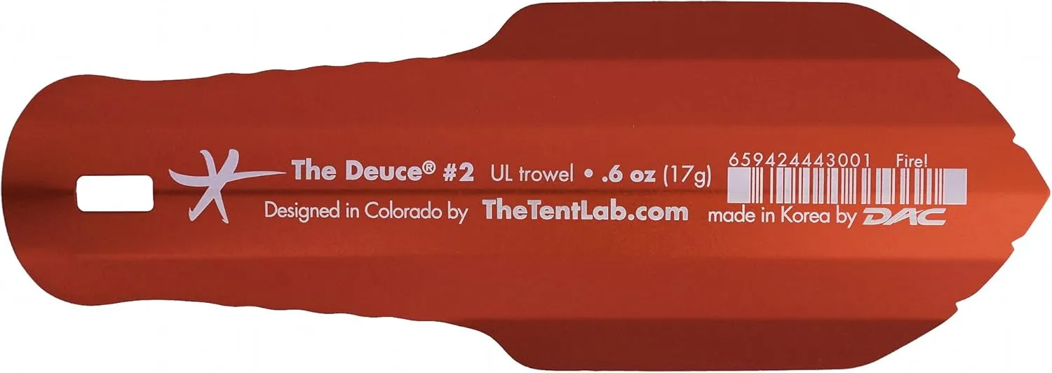 TheTentLab(R Deuce(R) of Spades™Ultralight Backpack Trowel in Three Sizes (#2, Fire!, .6oz)