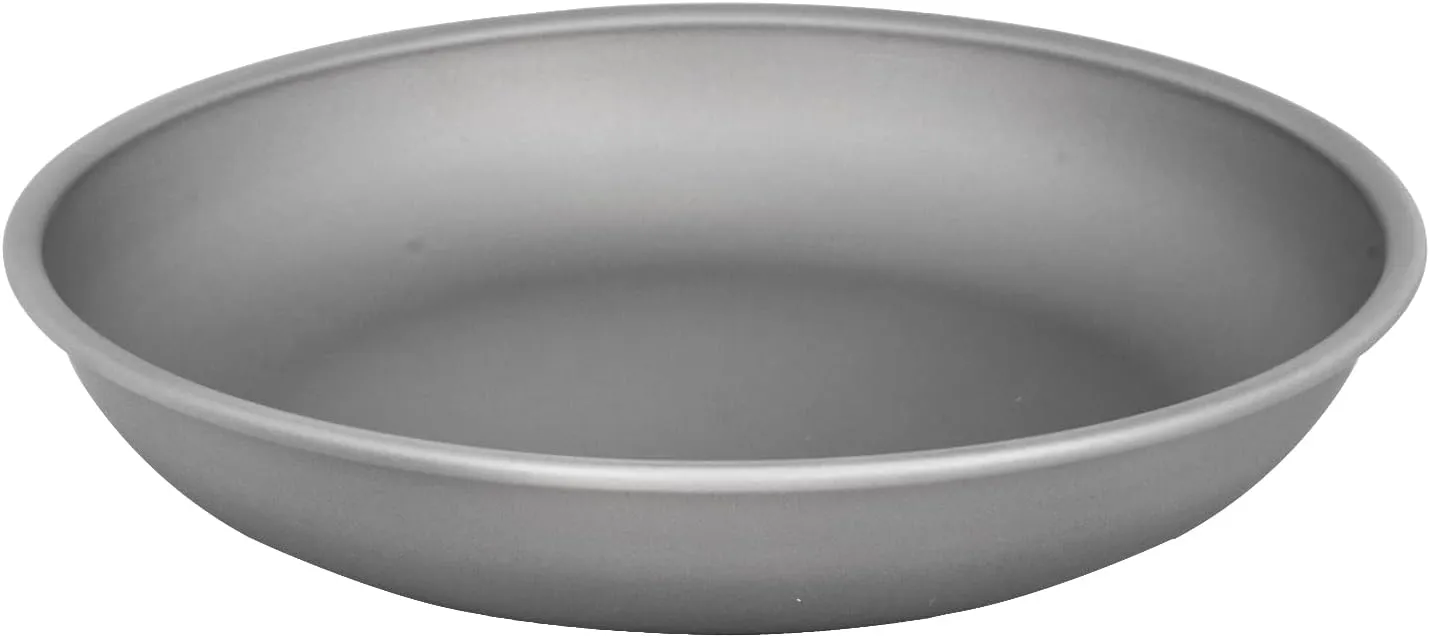 TiTo Titanium Plate Dish Outdoor Camping Tableware Ultralight Round Fruit Titanium Alloy Dinner Dishes Pan for BBQ Hiking Picnic (Middle)