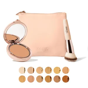Toty by Sofia Vergara - Ilumina CC Creamy Compact SPF 50  Rosita Bag Vegan Soft Leather Makeup Bag   Ilumina Brush - CC cream foundation with spf 50 - MAKEUP - 4C Bundle