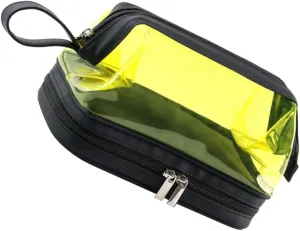 Transparent Cosmetic Bag Makeup Bag for Travel Makeup Bags Gym Shower Bag Storage Box Portable, Yellow, 22.5X16.5X12.5CM