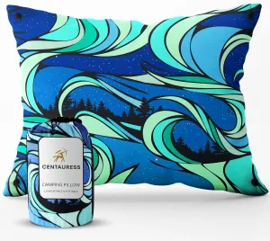 Travel & Camping Pillow Memory Foam | Camp Pillow w/Machine-Washable Cover | Travel Pillow w/Pouch   Strap | Hammock Pillow | Hiking Pillow | Backpacking Gear & Camping Accessories