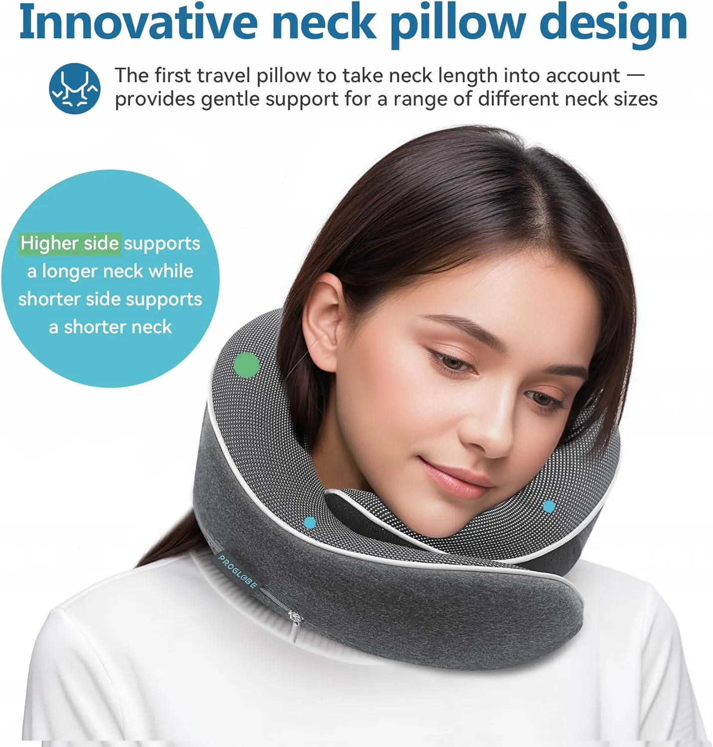 Travel Pillow 100% Pure Memory Foam Neck Pillow, Pillows for Sleeping, Car and Airplane Travel Essentials, Travel Kit with 3D Contoured Eye Masks, Earplugs and Luxury Mesh Bag (Dark Grey)
