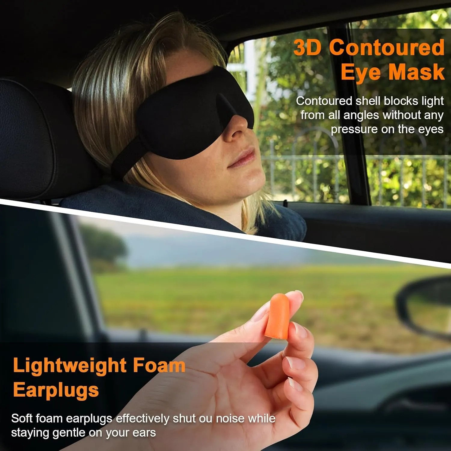 Travel Pillow - Hooded Neck Pillow Airplane, Memory Foam Pillow for Plane, Office, Cars Sleeping, Long Flight Must Haves, Road Trip Essentials Accessories for Adults (Light Gray)