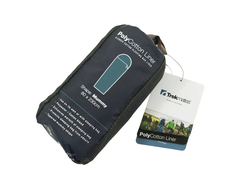 Trekmates Polycotton Sleeping Bag Liner - Mummy Shape (Blue)
