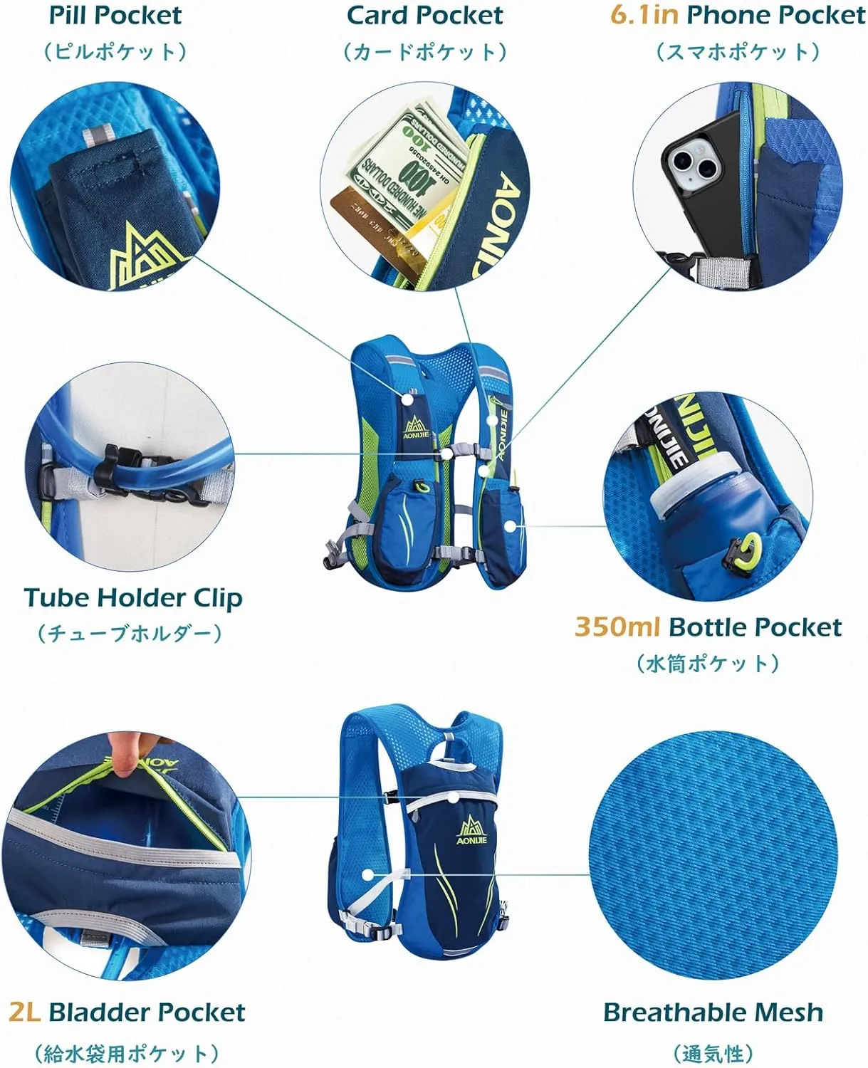 TRIWONDER 5L Running Hydration Vest Pack Backpack for Women Men 5.5L Runner Trail Race Marathon Triathlon Cycling Jogging Hiking Gym