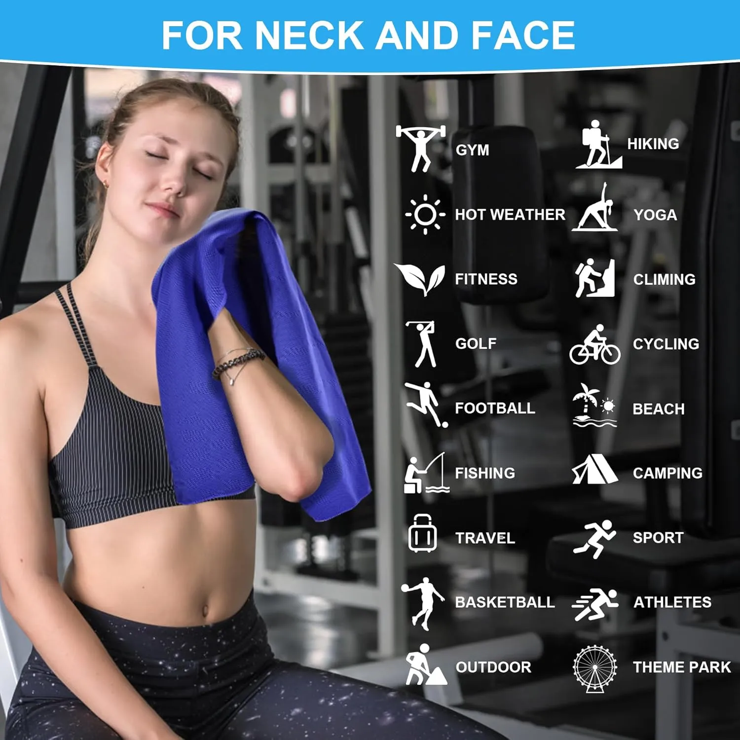 U-pick Cooling Towel(40"x12"), Breathable Cooling Towels for Neck and Face, Cool Down Sweat Rags for Hot Weather, Gym, Yoga, Softball, Baseball, Sports, Athletes, Camping 8 Packs