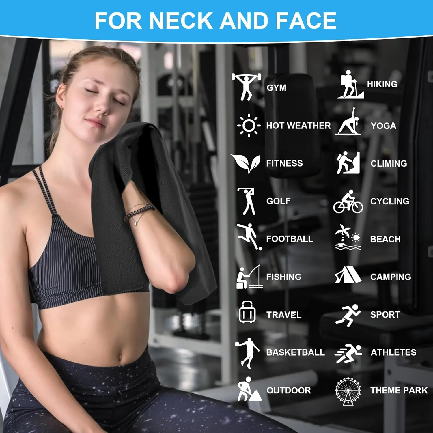 U-pick Cooling Towel(40"x12"), Breathable Cooling Towels for Neck and Face, Cool Down Sweat Rags for Hot Weather, Gym, Yoga, Softball, Baseball, Sports, Athletes, Camping 8 Packs