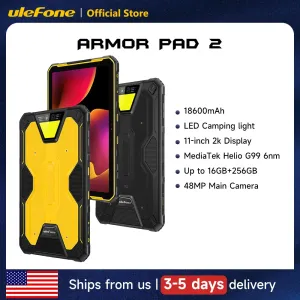 Ulefone Armor Pad 2 Rugged Tablet, 11" 2K, 18600 mAh ,IP68/IP69K Android 13 NFC GPS 4G Tablet Up to16GB  256GB LED Camping light