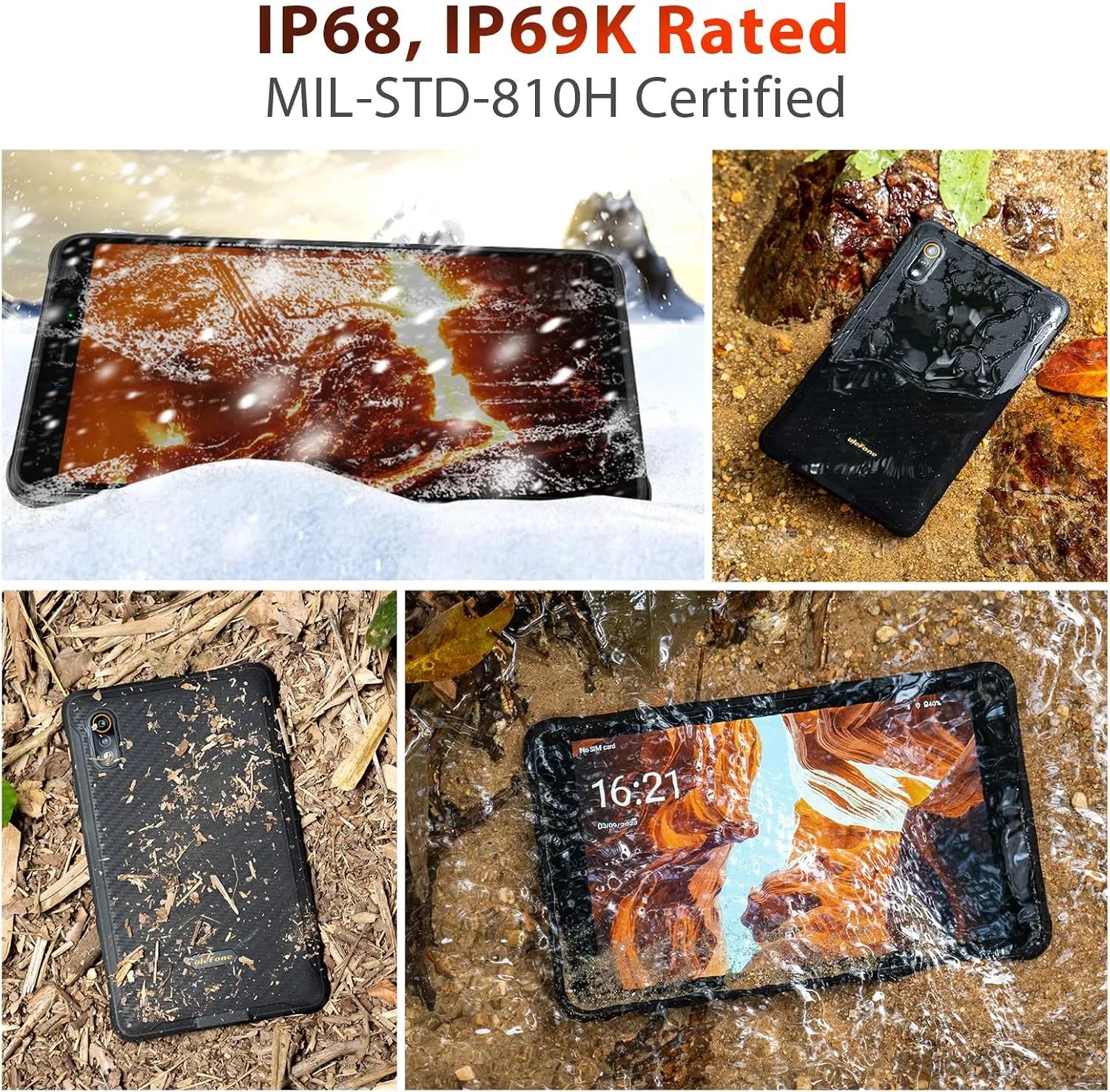 Ulefone Armor Pad Lite Rugged Tablet(WiFi Only), 7650mAh, 8 Inch IP69K Waterproof Tablet, 3GB   32GB Android 13, Dual Speakers, uSmart Expansion Connector, 13MP   5MP, 5G WiFi/BT5.2/GPS/NFC