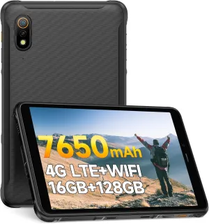 Ulefone Armor Pad Pro 8" Rugged Tablet (16GB   128GB), 48MP Rear Camera   32MP Front Camera, 7650mAh Battery 18W Fast Charging Octa Core Android 13, 4G LTE 3-Card Slots IP68 Waterproof Tablet GPS NFC
