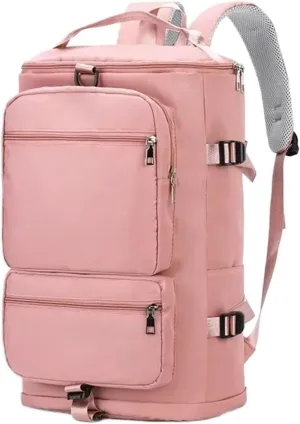 Ultralight Camping Backpack Outdoor Sports Bags Mountain Pocket Hiking Rucksack Daypack Traveling Cotton Canvas Bag(Pink)