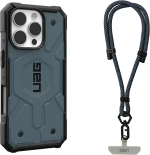 URBAN ARMOR GEAR UAG Designed for iPhone 16 Pro Case Pathfinder, Compatible with MagSafe Case Bundle with Civilian Wrist Lanyard 7mm (Cloud Blue   Cloud Blue)