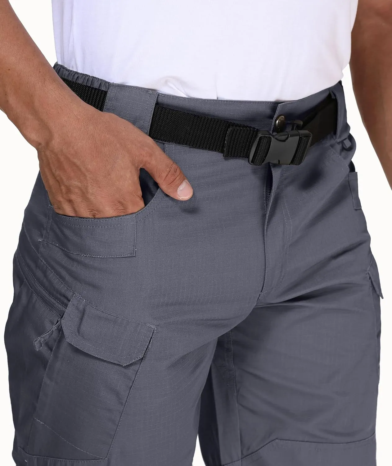 URBEST Tactical Shorts for Men Waterproof Breathable Quick Dry Hiking Fishing Cargo Shorts with Multi Pockets(NO Belt)