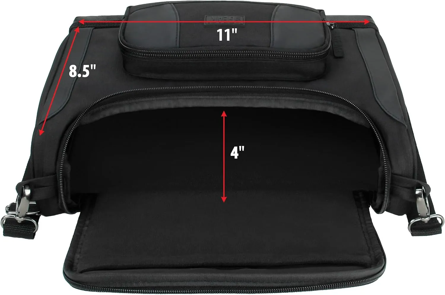 USA GEAR Compact Travel Bag Compatible with Dungeons and Dragons Accessories - Small DND Bag fits RPG Player Essentials, Player's Handbook, Character Sheets, Dice, Tokens, & Mini Player Items (Black)