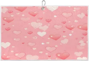 Valentine's Day Love Fantasy Golf Towel with Heavy Duty Carabiner Ultra Absorbent Quick Dry Perfect for Cleaning Clubs Balls Gear Essential Golf Accessory for Men Women Kids
