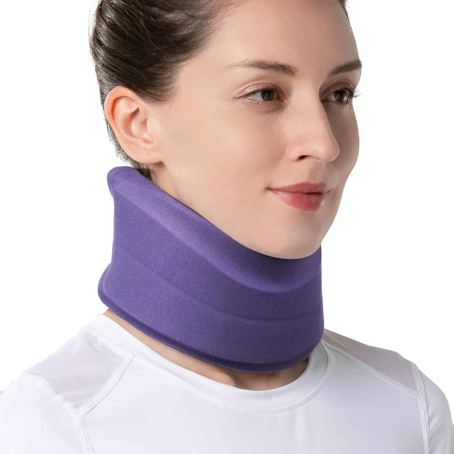Velpeau Neck Brace for Neck Pain and Strong Support, Soft Cervical Collar for Sleeping Upright, Snoozing - Stabilizes & Relieves Pressure in Spine for Women & Men (Blue, L: 16.5-19.5" / 3.5" Depth)