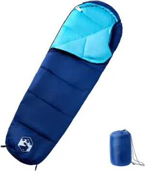 vidaXL Mummy Sleeping Bag - 3 Seasons Camping/Hiking Travel Navy Blue - Polyester Fabric Filling, Adult Size