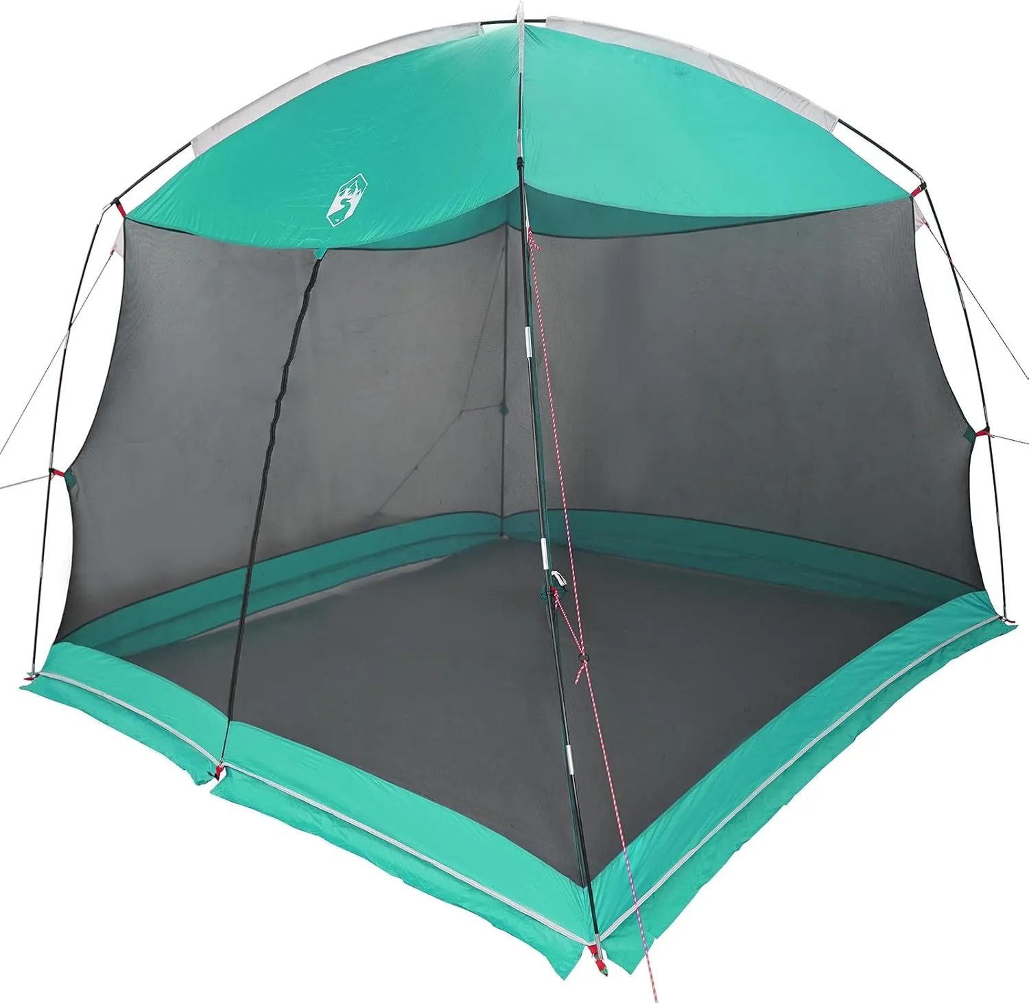 vidaXL Square Polyester Camping Tent for 4 People | Waterproof Sea Green Outdoor Shelter Includes 8 Ground Anchors Compact Carrying Bag Person Portable Family
