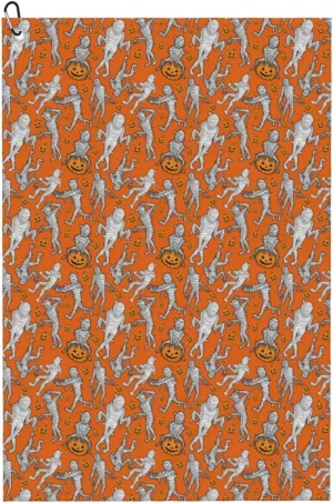 VOSERY Microfiber Golf Towel, Halloween Mummy Golf Towels for Golf Bags for Men Women, Golf Towel with Carabiner Clip, Waffle Pattern(16 x 24 inches)
