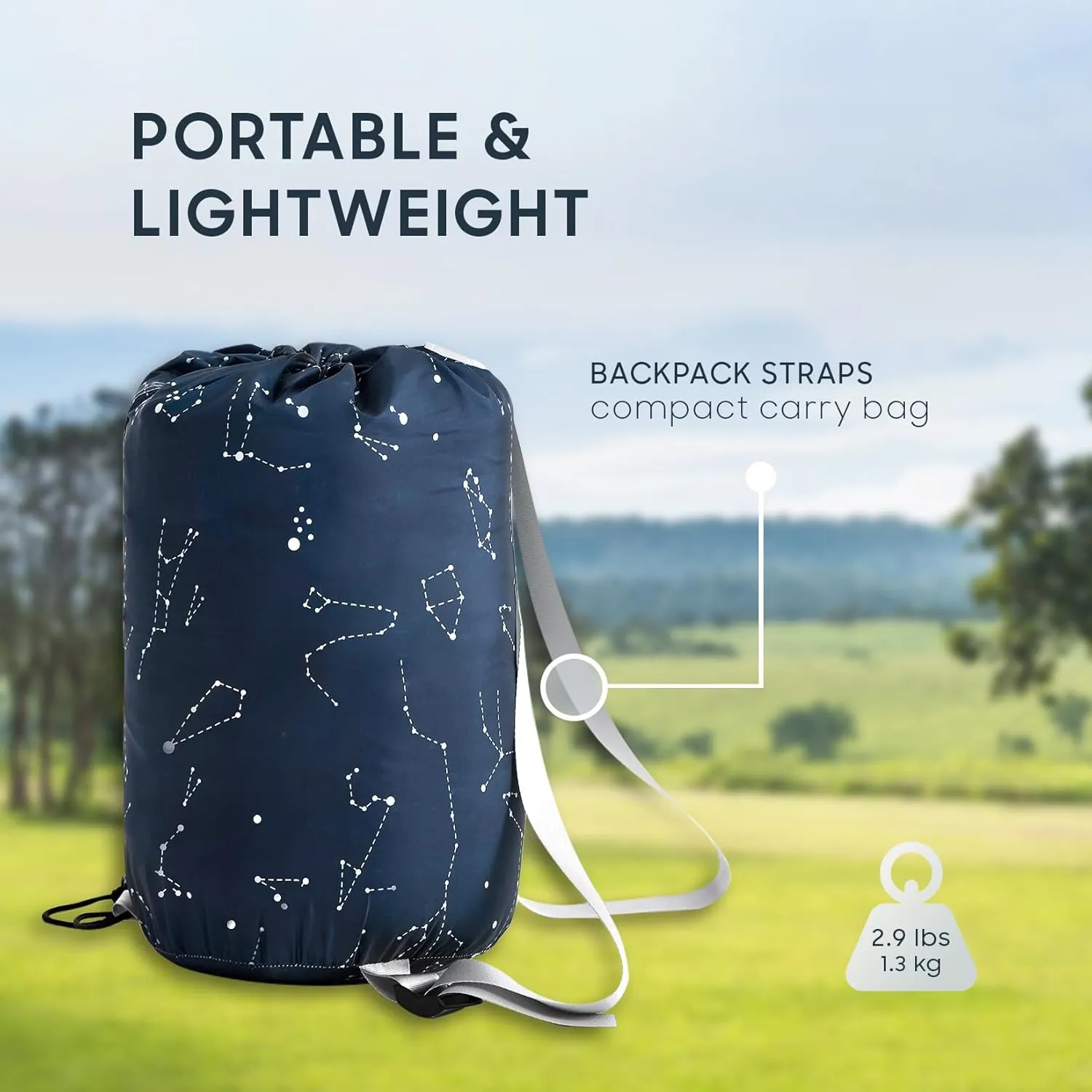 Wake In Cloud - Kids Sleeping Bag for Boys Toddlers, Camping in Warm Cold Weather, Backpacking Lightweight Compact Outdoor Liner for 3 Seasons Summer Spring Fall