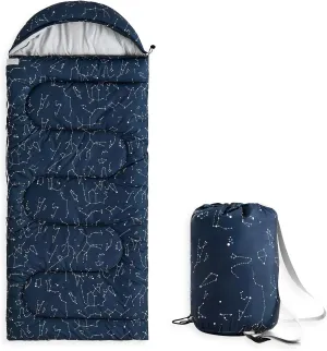 Wake In Cloud - Kids Sleeping Bag for Boys Toddlers, Camping in Warm Cold Weather, Backpacking Lightweight Compact Outdoor Liner for 3 Seasons Summer Spring Fall