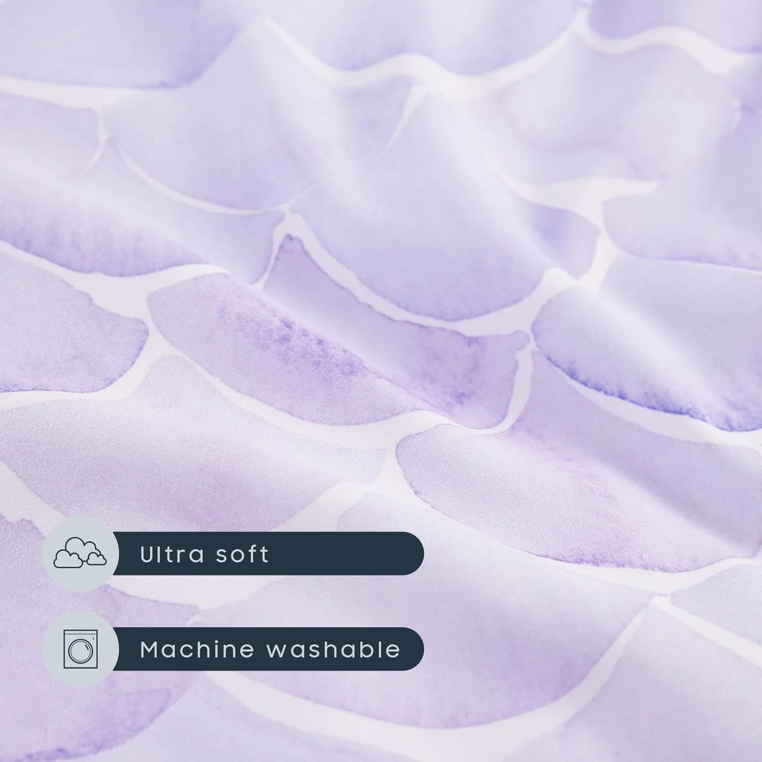 Wake In Cloud - Sleeping Bag for Kids Toddlers, Portable Compact Lightweight Backpacking Nap Mat with Pillow and Blanket, for Girls, Mermaids Scales in Purple Lilac Pink, 55" x 30"