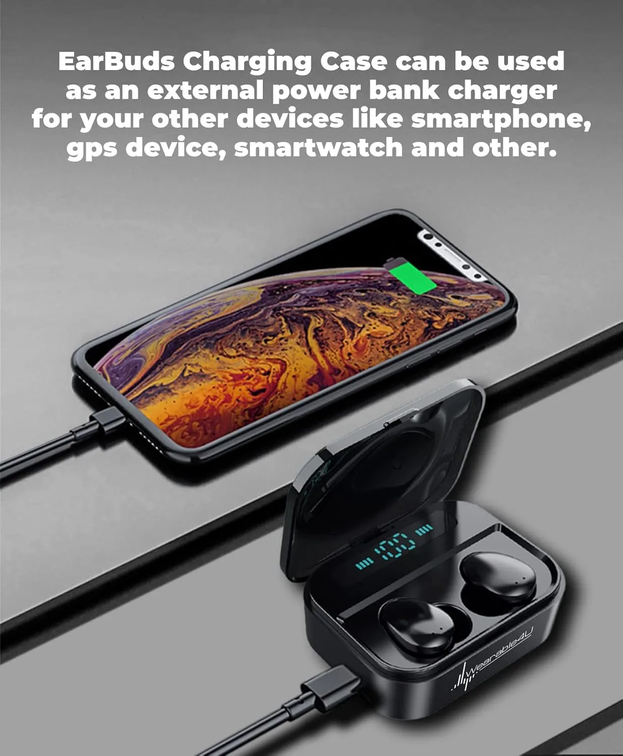 Wearable4U - Garmin Descent G1 Solar Rugged Dive Computer with Solar Charging Capabilities, Multiple Dive Modes, Black with Black Earbuds Bundle