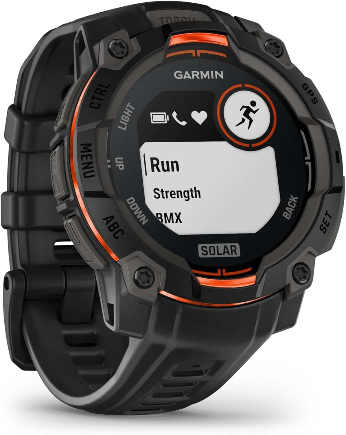 Wearable4U Garmin Instinct 3 Solar 45 mm, Rugged Outdoor GPS Smartwatch, Metal-Reinforced Bezel, Built-in Flashlight, Up to 28 Days of Battery Life, Black with Black Band Bundle