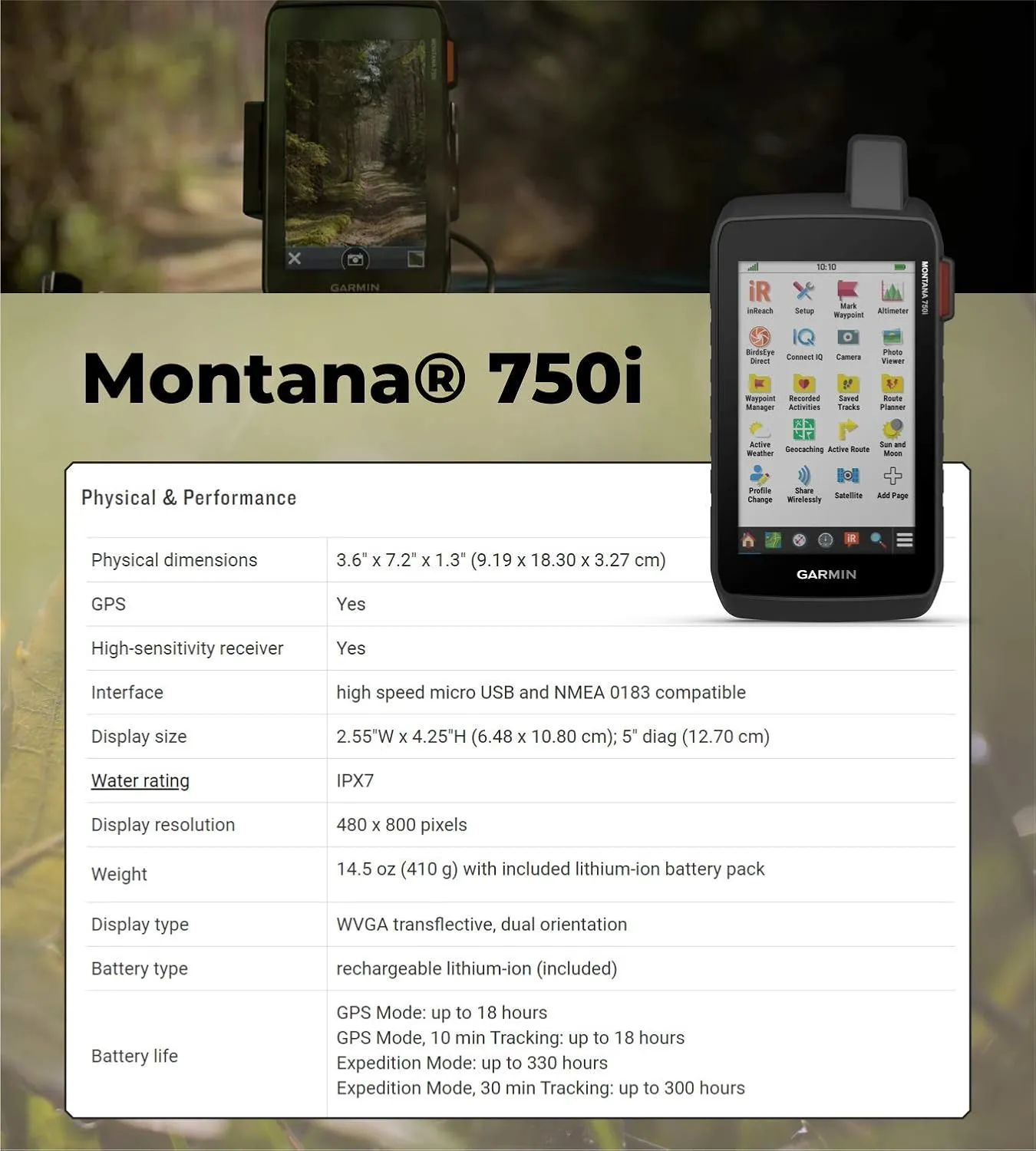 Wearable4U - Garmin Montana 750i Rugged GPS Touchscreen Navigator with inReach Technology and 8 Megapixel Camera with Included Ultimate E-Bank Bundle