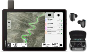 Wearable4U - Garmin Tread XL - Baja Chase Edition, Rugged, 10 Off-Road Chase Navigator, Portable GPS for Baja Support Trucks with Black Earbuds Bundle