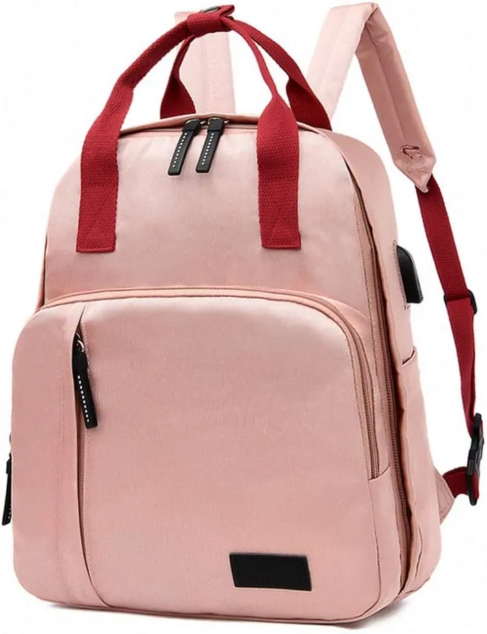 Women's Solid Color Oxford Cloth Outdoor Travel Bags Mummy Sthdents Bags Pink 20 inches