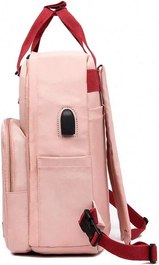 Women's Solid Color Oxford Cloth Outdoor Travel Bags Mummy Sthdents Bags Pink 20 inches
