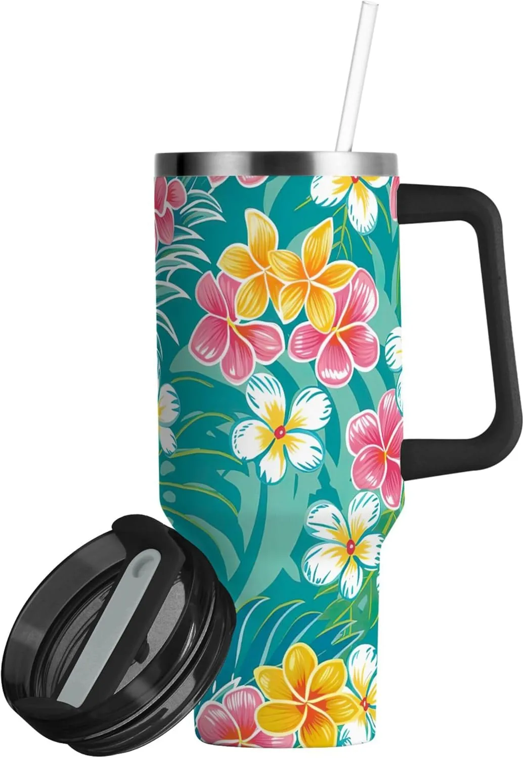xigua 30 oz Pineapples Tumbler with Handle and Straw Lid, Stainless Steel Vacuum Insulated Sports Water Bottle, Keeps Cold or Hot Coffee Cup Travel Mug