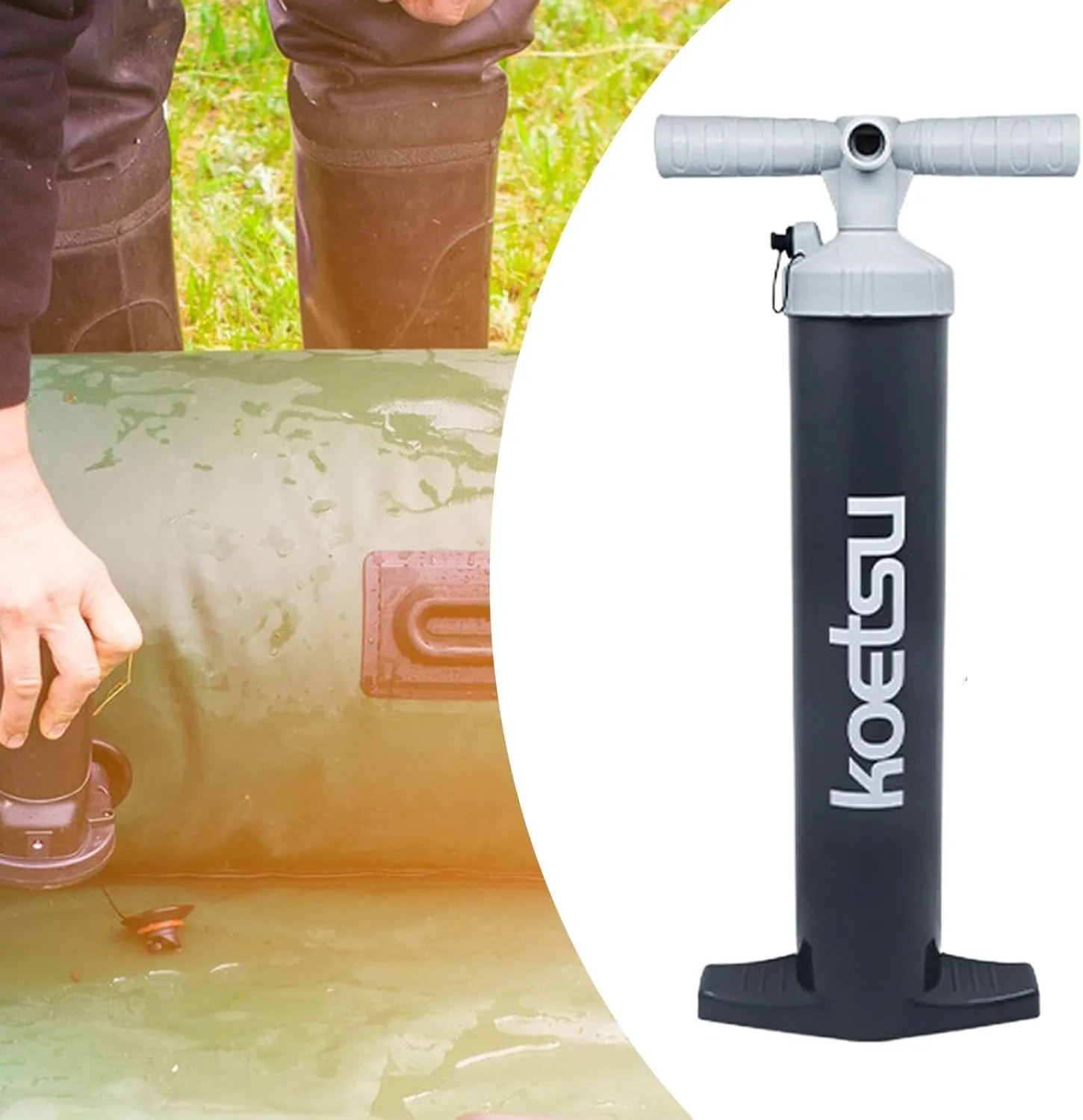 YIJU Inflatable Kayak Air Pump, Handheld Water Sports Inflator