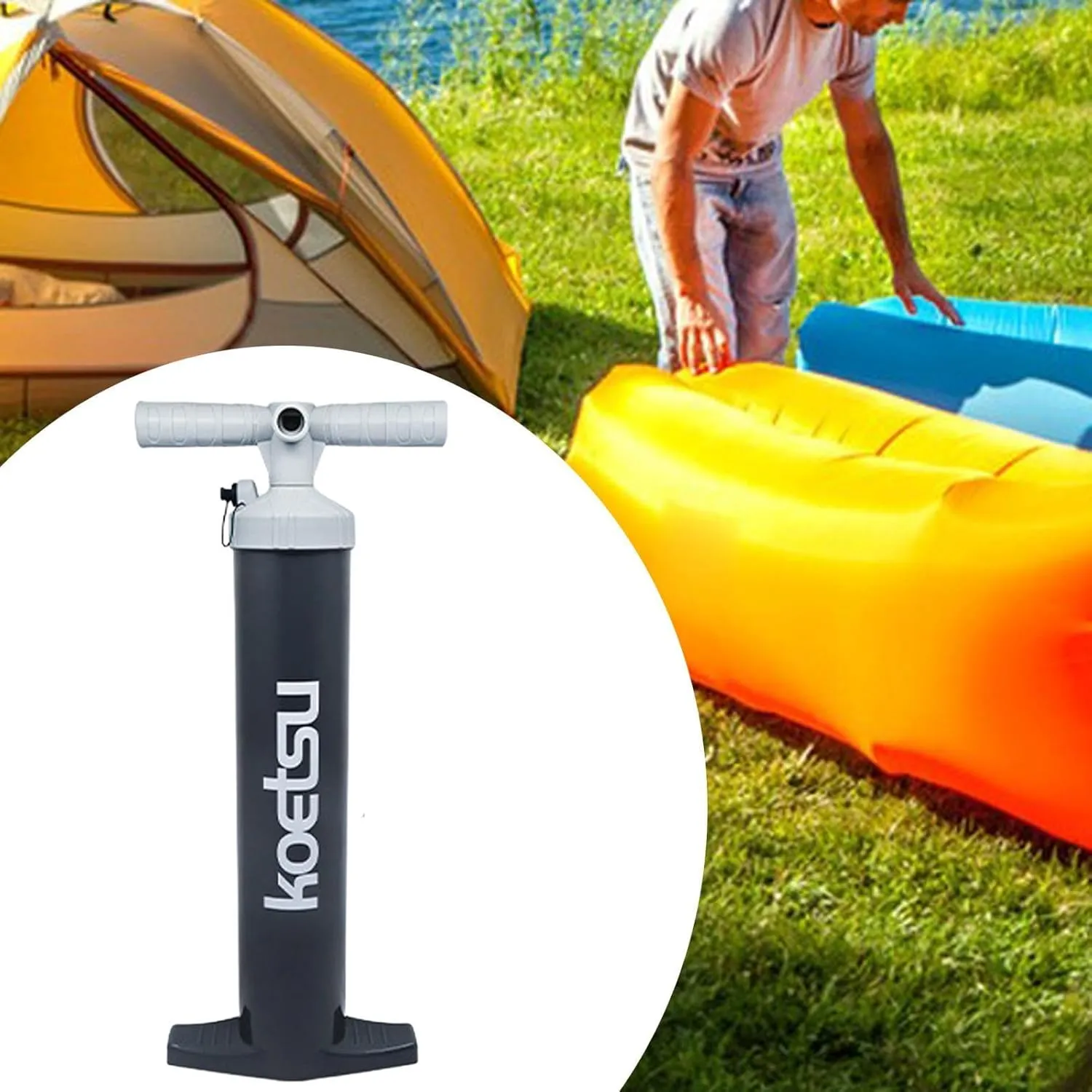 YIJU Inflatable Kayak Air Pump, Handheld Water Sports Inflator