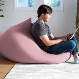 Yogibo Short Bean Bag Lounger Chair for Adults, Kids and Teens with Filling, Soft, Plush, Comfy, Sensory Lounge Beanbag Loveseat, Washable Cover, Flamingo