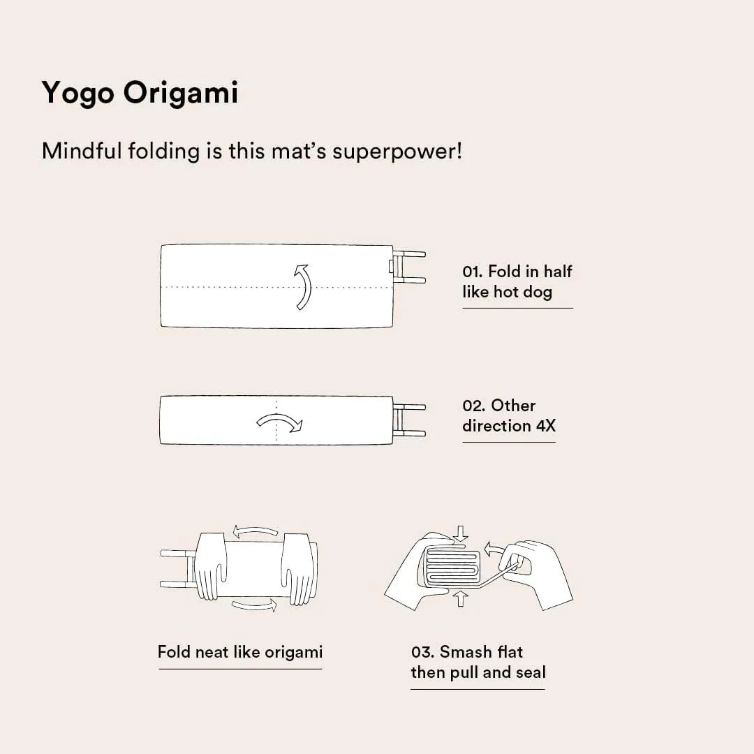Yogo Ultralight Folding Travel Yoga Mat with Attached Straps, FSC®-Certified Plant Rubber, Sticky Grip, Non-Slip, Best Travel Yoga Mat®