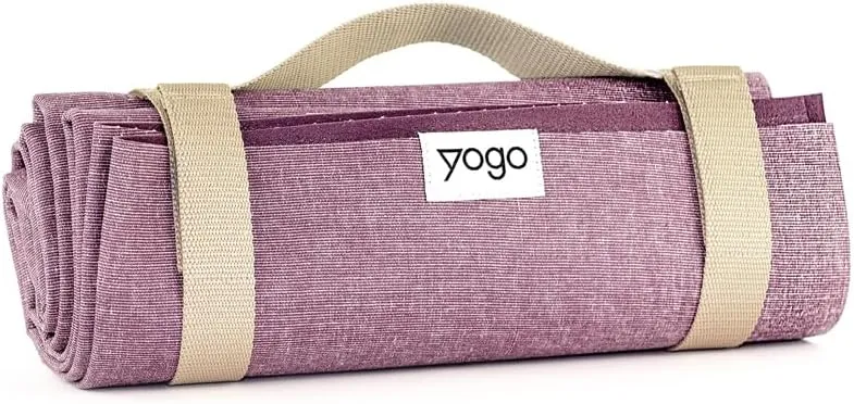 Yogo Ultralight Folding Travel Yoga Mat with Attached Straps, FSC®-Certified Plant Rubber, Sticky Grip, Non-Slip, Best Travel Yoga Mat®