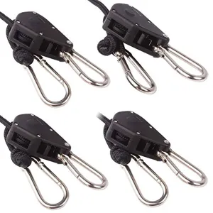 Zazzy 2 Pair of 1/8 inch Heavy Duty Adjustable Grow Light Rope Hanger for Grow Light Fixtures & Gardening, 150lb Capacity