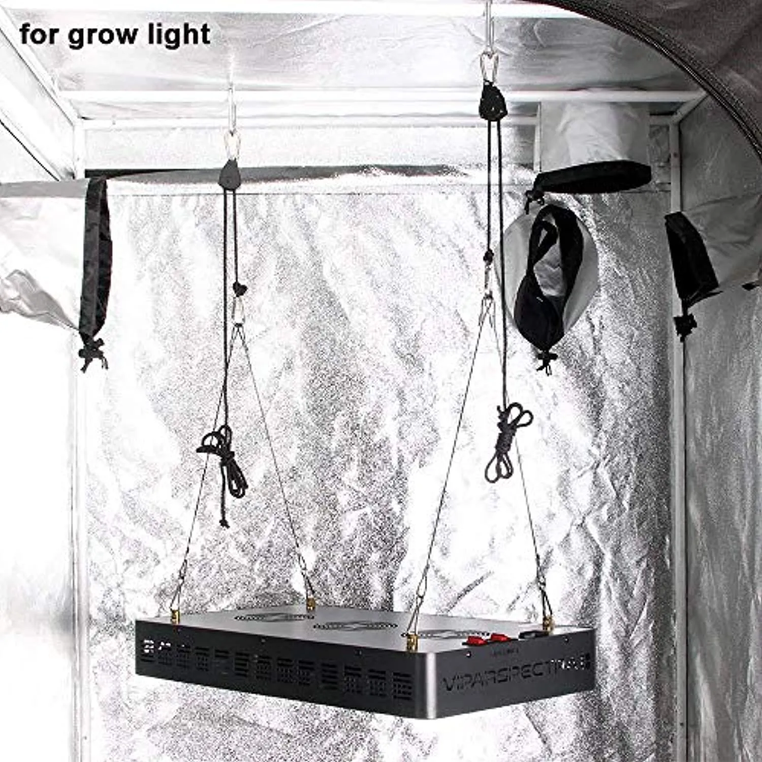 Zazzy 2 Pair of 1/8 inch Heavy Duty Adjustable Grow Light Rope Hanger for Grow Light Fixtures & Gardening, 150lb Capacity