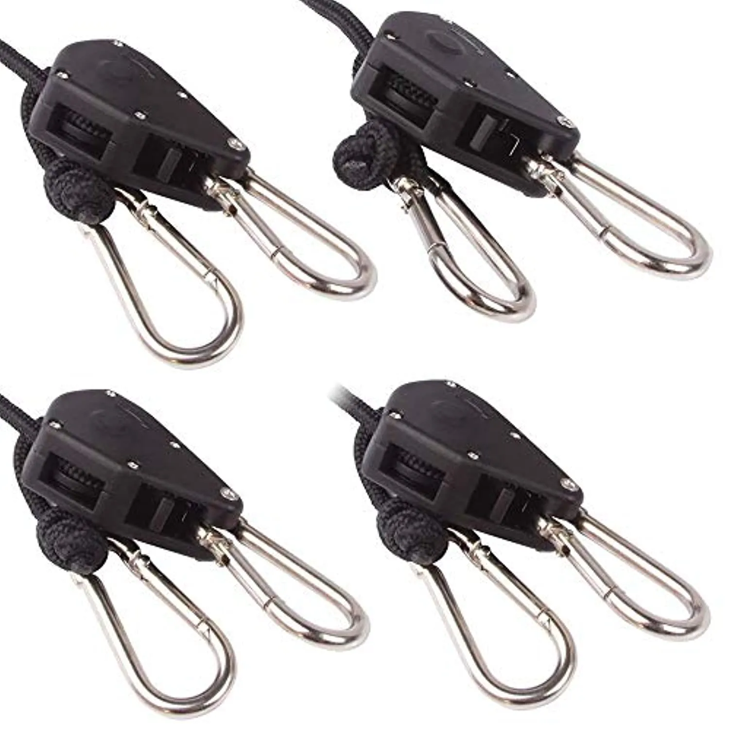 Zazzy 2 Pair of 1/8 inch Heavy Duty Adjustable Grow Light Rope Hanger for Grow Light Fixtures & Gardening, 150lb Capacity