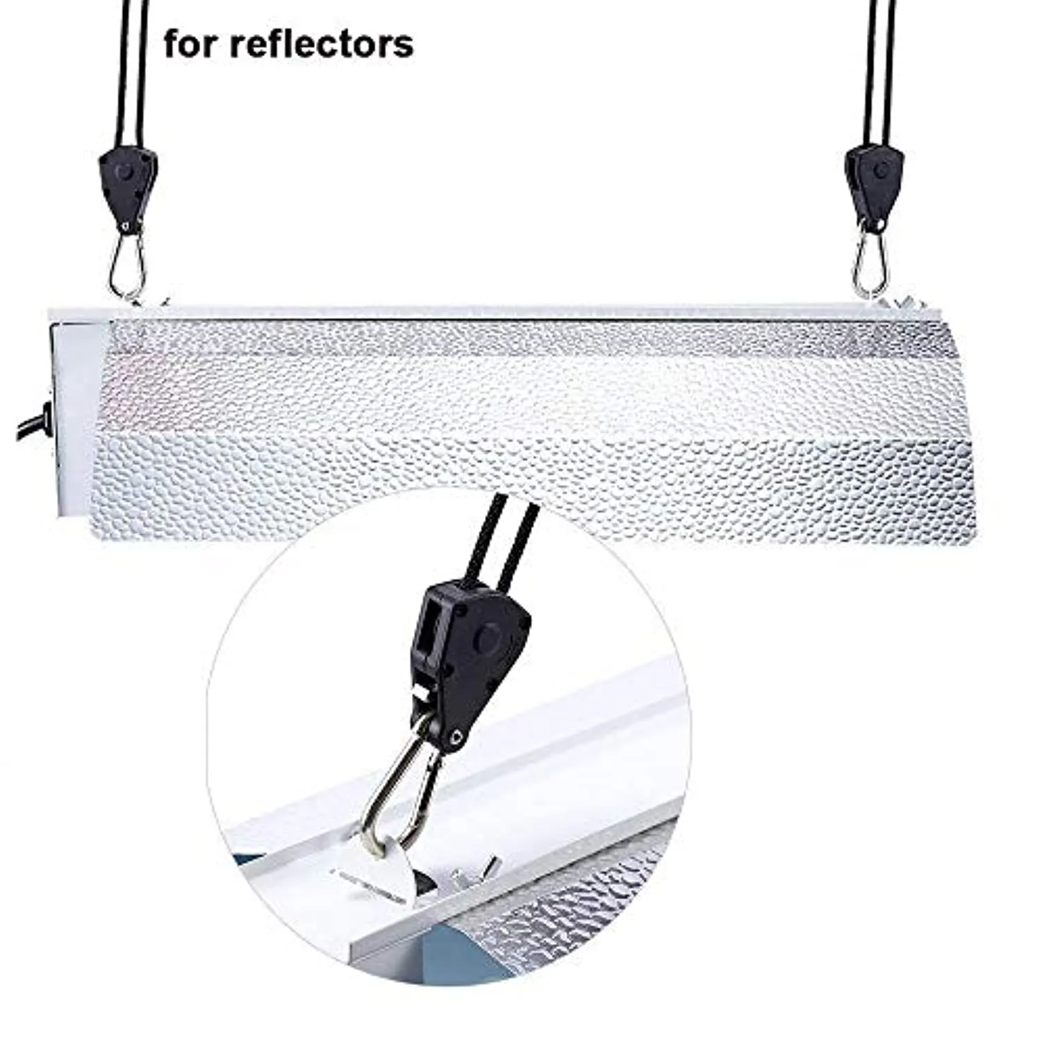 Zazzy 2 Pair of 1/8 inch Heavy Duty Adjustable Grow Light Rope Hanger for Grow Light Fixtures & Gardening, 150lb Capacity