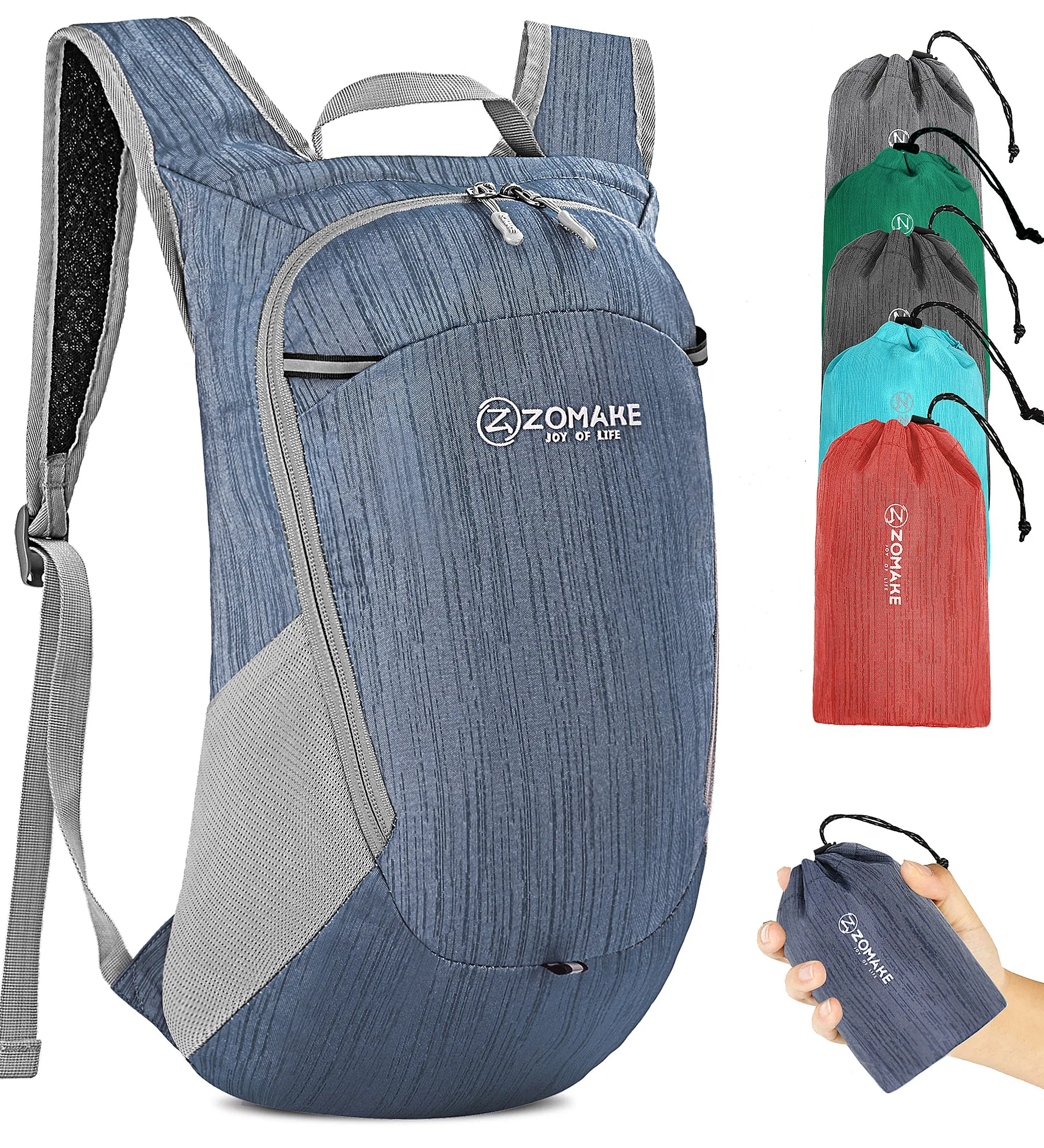 ZOMAKE Ultra Lightweight Packable Backpack 18L, Small Foldable Hiking Backpacks Water Resistant Folding Daypack for Travel(Navy Blue)